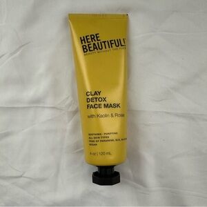 HERE BEAUTIFUL! Clay Detox Face Mask Kaolin & Rose 4 oz New Sealed